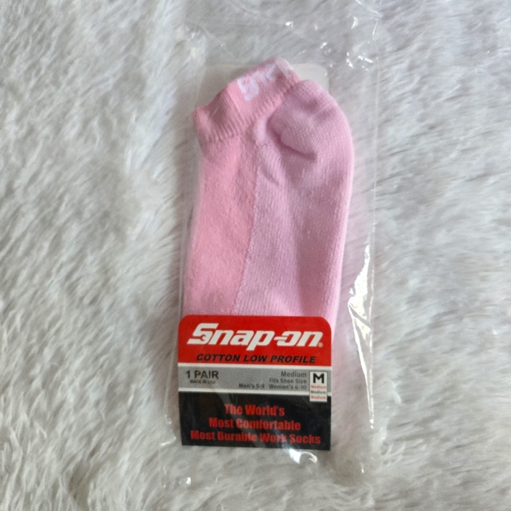 Snap-on Low Profile Cotton Socks Pink Size Medium (men's 5-9/women's 6-10) NWT